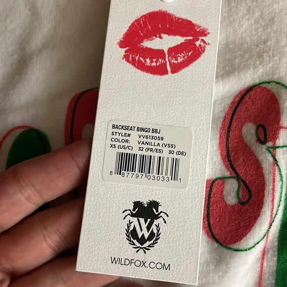 New! Wildfox Backseat Bingo color block sweatshirt women’s XS - Picture 10 of 13